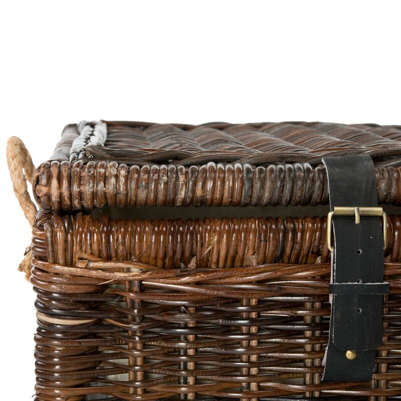 happimess Caden 46" Wicker Storage Trunk, Brown - Butterscotch
