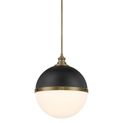 Minka Lavery 6605 Vorey 13" Wide Pendant with Etched Opal Glass