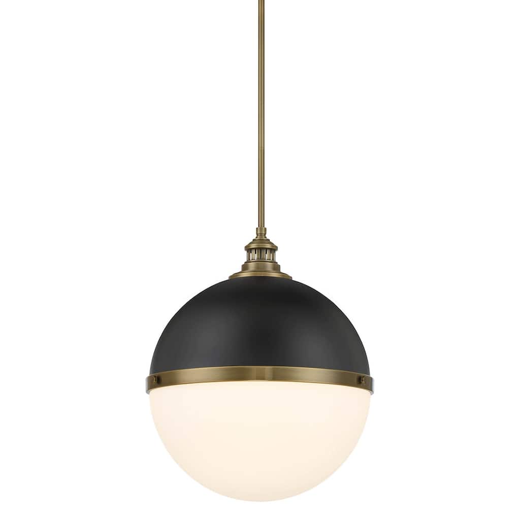 Minka Lavery 6605 Vorey 13" Wide Pendant with Etched Opal Glass