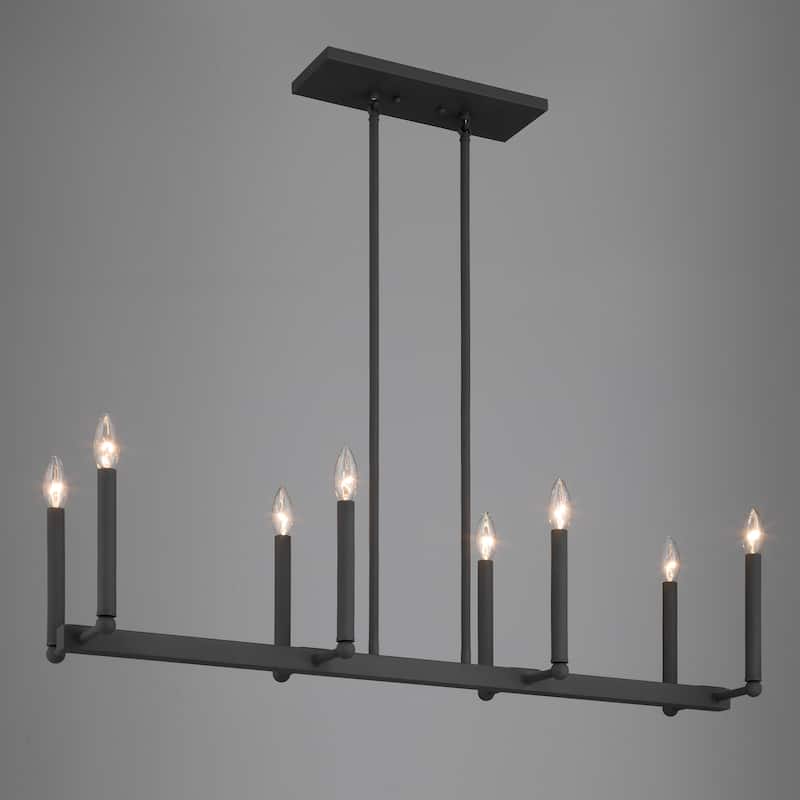 Acroma 8-lights 43.3In Dimmable Modern Gold Linear Chandelier for Dining Room - 8-light