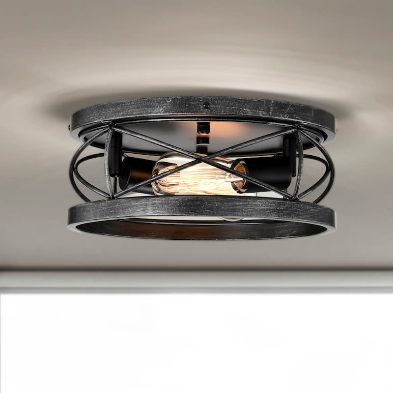 Mico 12 Inch Industrial Flush Mount 2-Light
