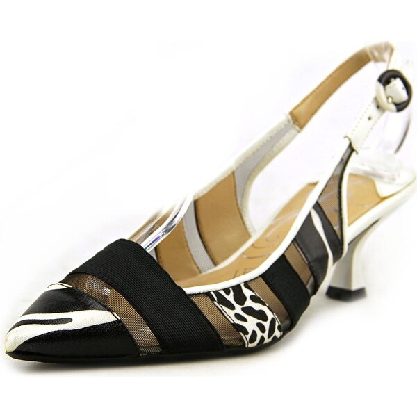 J. Renee Gavrel Women Pointed Toe Canvas White Slingback Heel