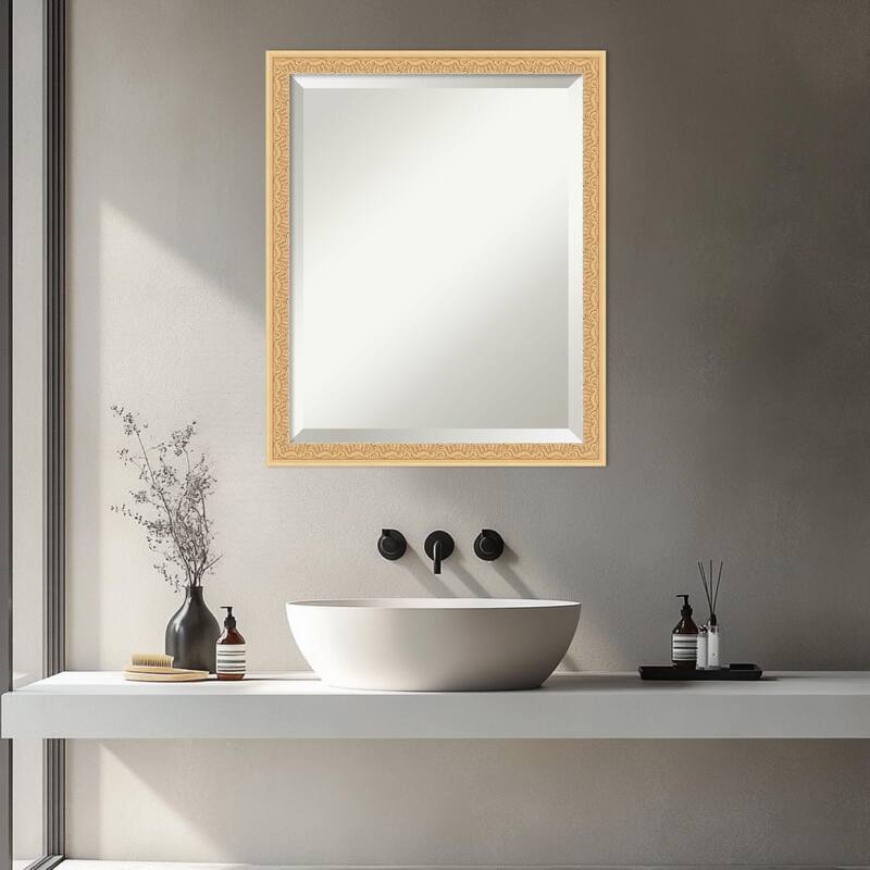 Bethany Beveled Wood Framed Bathroom Vanity Wall Mirror