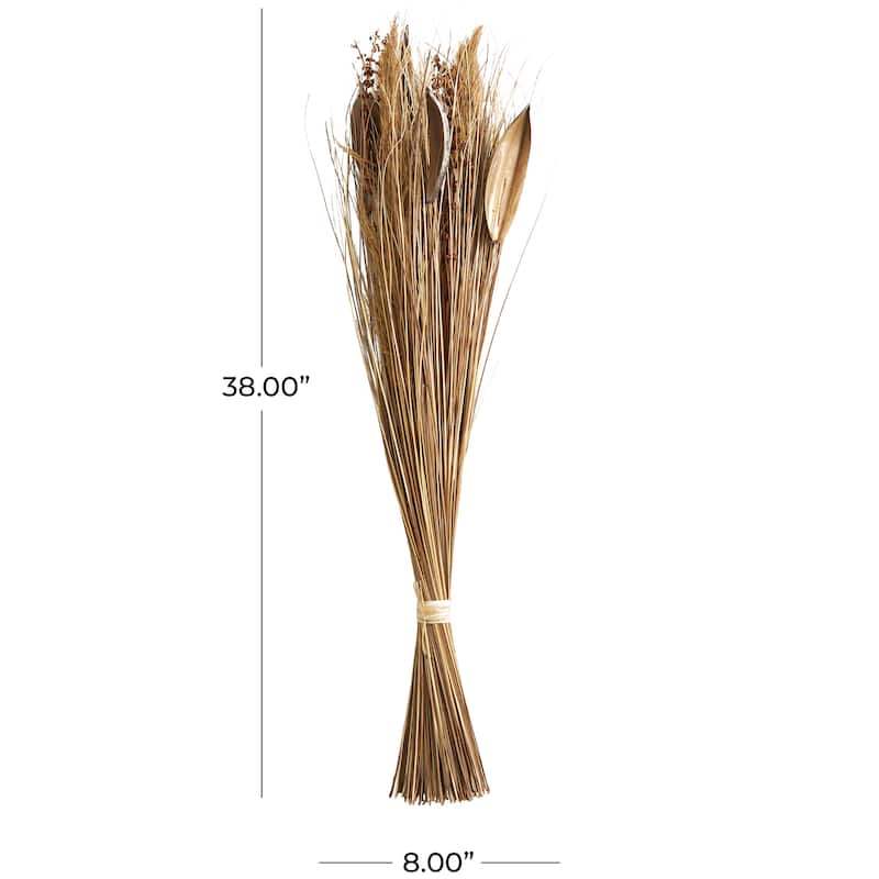 Brown Dried Plant Handmade Tall Branch Bouquet Grass Natural Foliage
