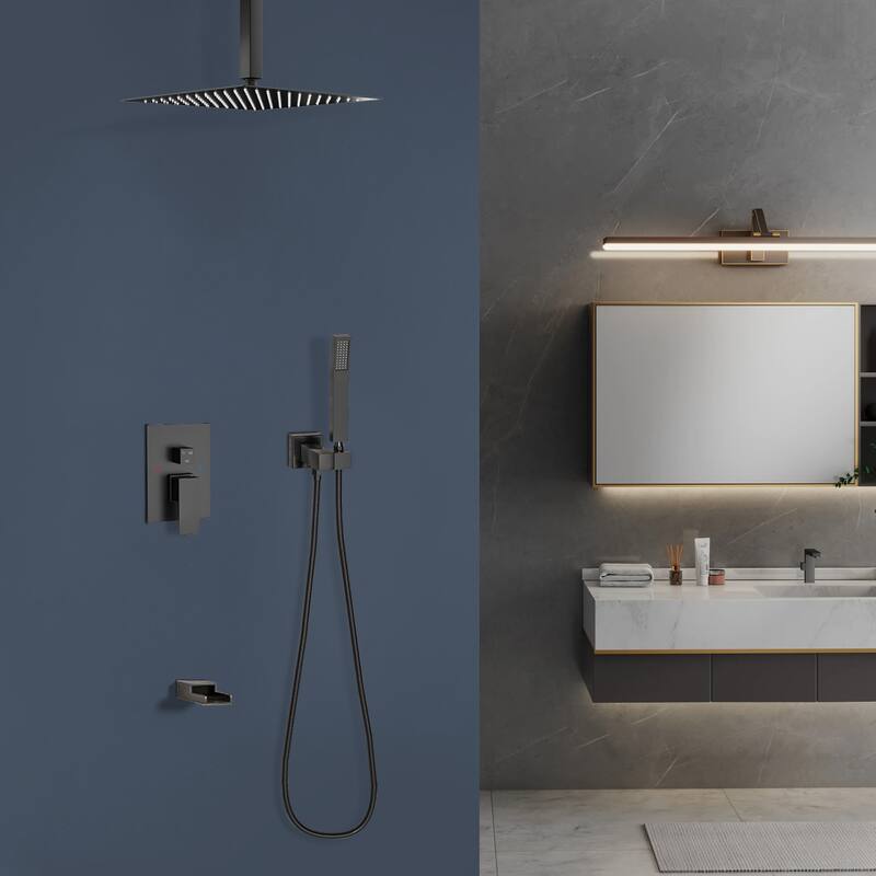 Topcraft 12-inch Ceiling Mount Square Shower System with Rough-in Valve - 12*12