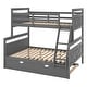 preview thumbnail 8 of 7, Twin over Full Bunk Bed with Trundle and Ladder