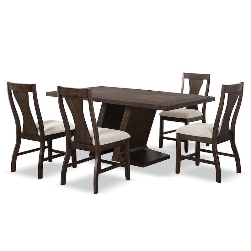 Furniture of America Yara Modern 5-Piece Espresso Wood Dining Set