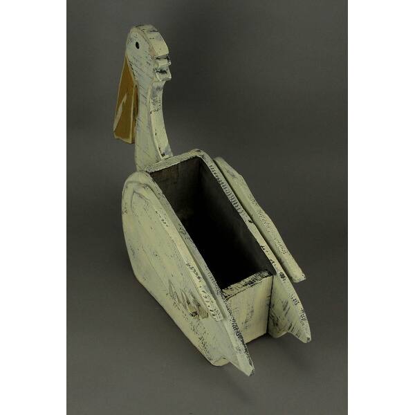 Shop Black Friday Deals On Distressed Wood Pelican Coastal Decor Decorative Planter 17 X 19 X 6 75 Inches Overstock 29043958