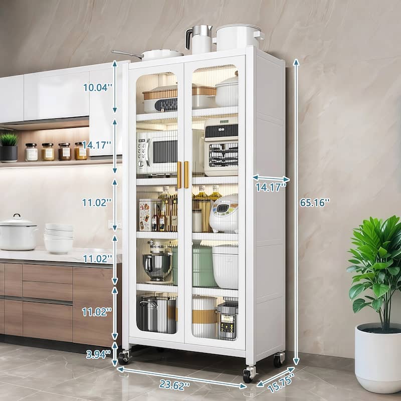 GDF Studio - Alabelle Modern Metal Storage Cabinet with Transparent Door