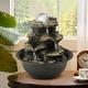 preview thumbnail 1 of 9, 8.3-inch H 4-Tier Cascading Rock Falls Tabletop Water Fountain w/Light Grey