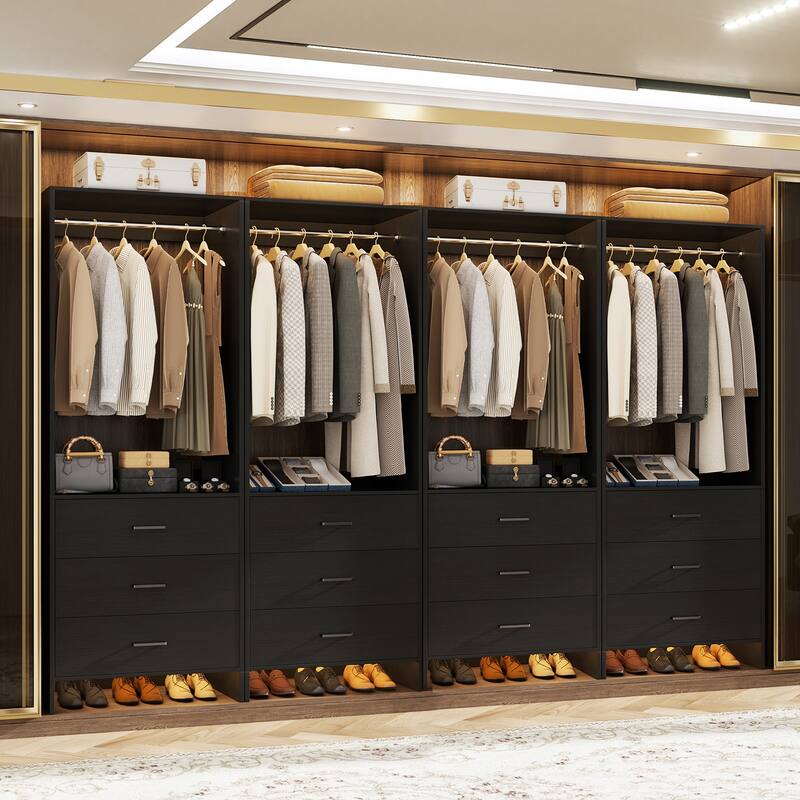 Set of 2/4 Closet Organizer System with Wood Drawers