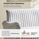 preview thumbnail 37 of 62, HULALA HOME Adika 51"W Farmhouse Striped Linen Upholstered Loveseat with Solid Wood Spindle Legs