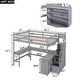 preview thumbnail 18 of 16, Full Size Loft Bed with Built-in L-Shaped Desk, Storage Shelves, and Storage Staircase