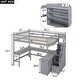 preview thumbnail 18 of 16, Full Size Wood Loft Bed with Built-in L-Shaped Desk, Three-Tier Storage Shelves, and Attached Storage Staircase