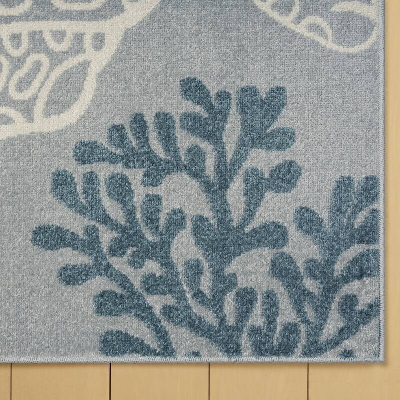 Home Dynamix Marine Sea Turtle Coastal Animal Indoor/Outdoor Area Rug