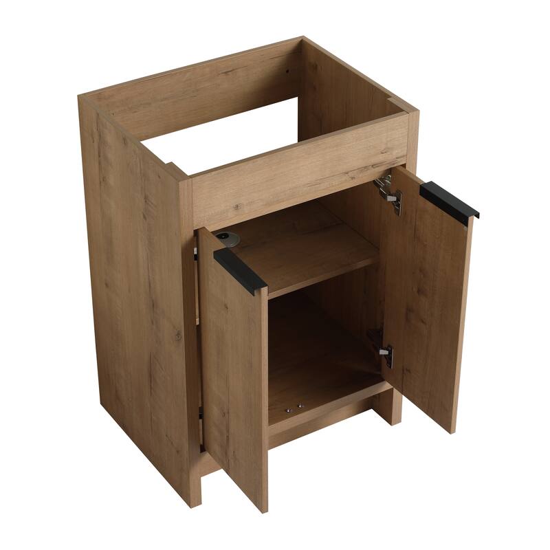 GDFStudio - Lennox Modern Freestanding Bathroom Vanity with White Ceramic Sink and Soft-Close Doors