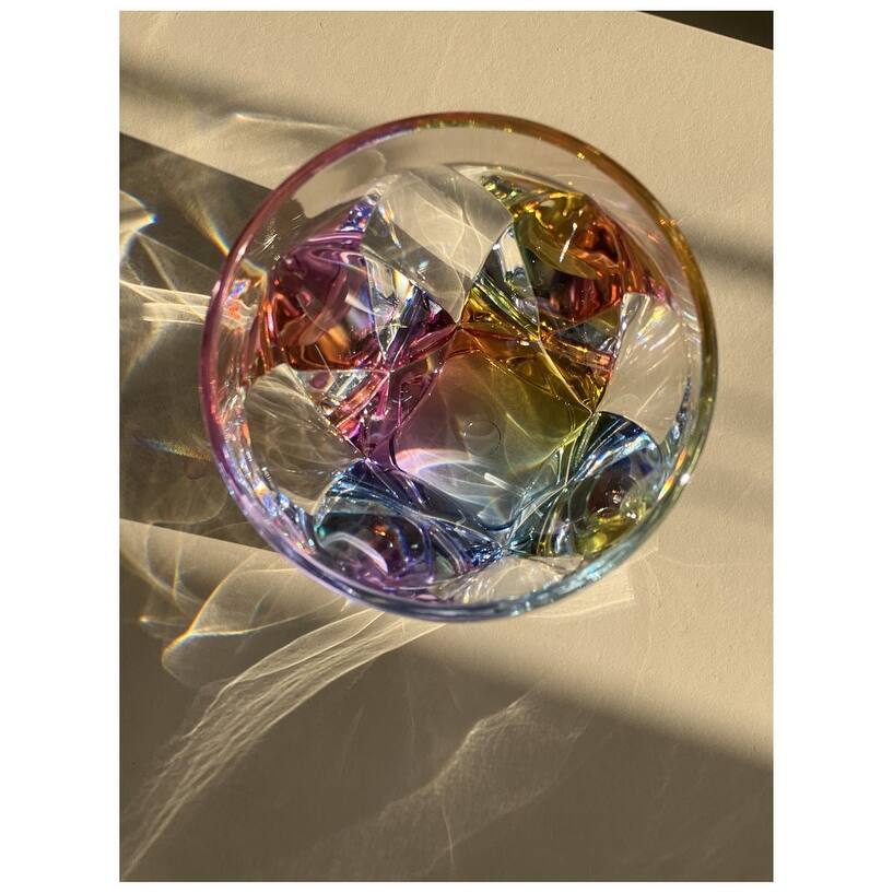 LeadingWare Designer Rainbow Diamond Acrylic Drinking Glasses DOF Set