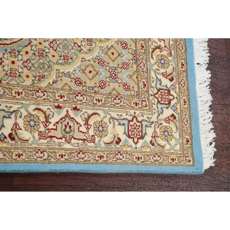 Wool/ Silk Vegetable Dye Oriental Tabriz Mahi Area Rug Hand-knotted - 4'1" x 6'2"