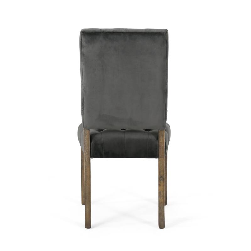 39" Modern Set of 2 Dining Chairs with Button-Tufted Backrest Seat, Solid Wood Legs for Dining Room Living Room and Bedroom