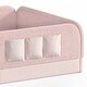 preview thumbnail 125 of 124, Twin/Full/Queen Teddy Fleece Floor Bed with Upholstered Safety Rails and Pocket
