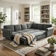 preview thumbnail 19 of 109, Homy Casa Chenille Sleeper Sectional Sofa with Pull-Out Bed
