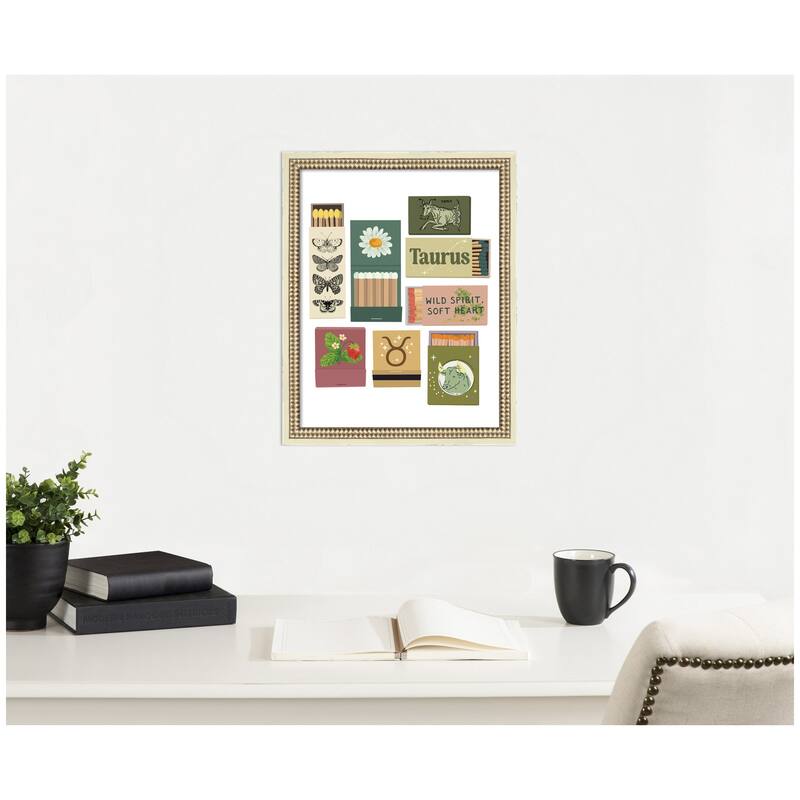 Kate and Laurel Taurus Matchbooks 14x18 FC by Megan Ryan Framed Wall Art Print