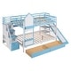 preview thumbnail 28 of 46, Castle Bunk Bed with Slide & Storage Stairs, Wooden Storage Bedframe