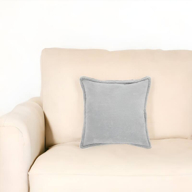 HomeRoots 20" Gray Cotton Throw Pillow - Accent - Polyester