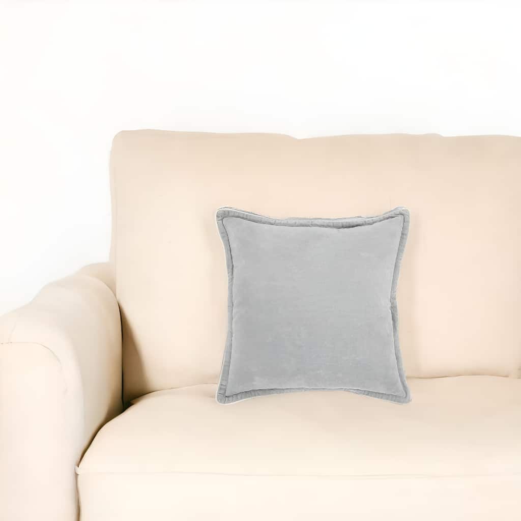HomeRoots 20" Gray Cotton Throw Pillow