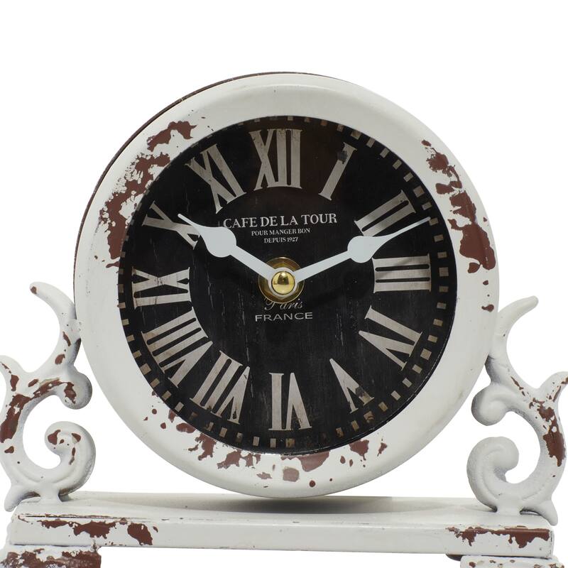Metal Scroll Clock - Set of 2 Black - Roche River Decor - 3"W x 7"L x 7"H