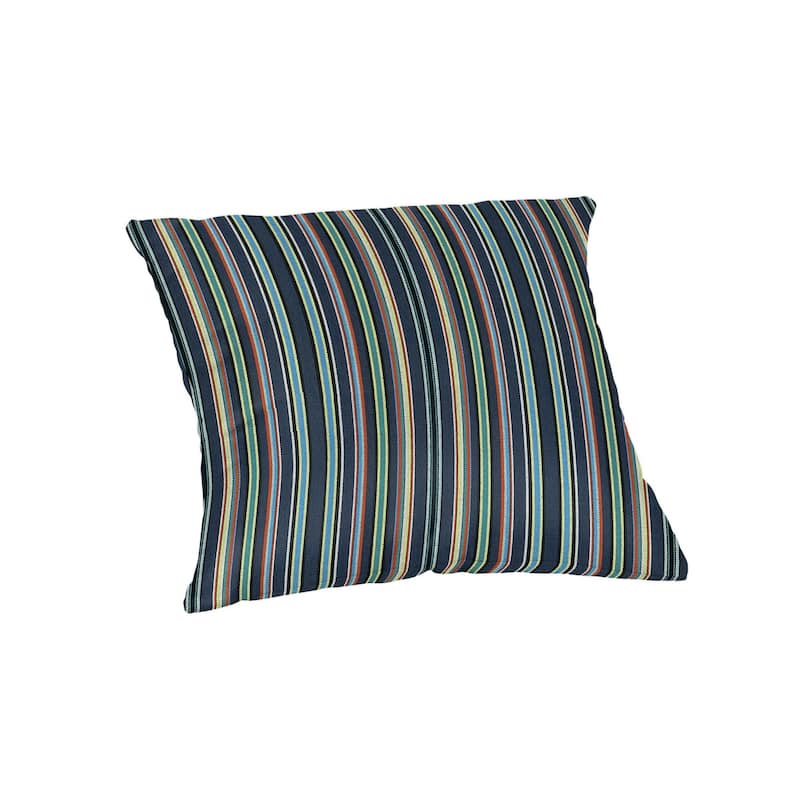 Sunbrella® Stripe Fabric 1-Piece Indoor/Outdoor Square Throw Pillow, 18"W x 18"L, Dolce Oasis