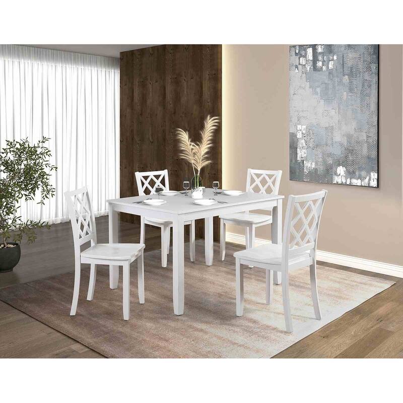 Transitional 5pc Dining Set Table and Side Chairs