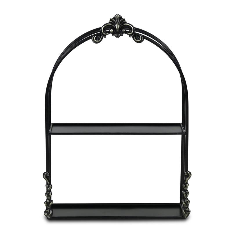 Vintage Style 2-Tier Wall Shelf - 18.5" - Black
