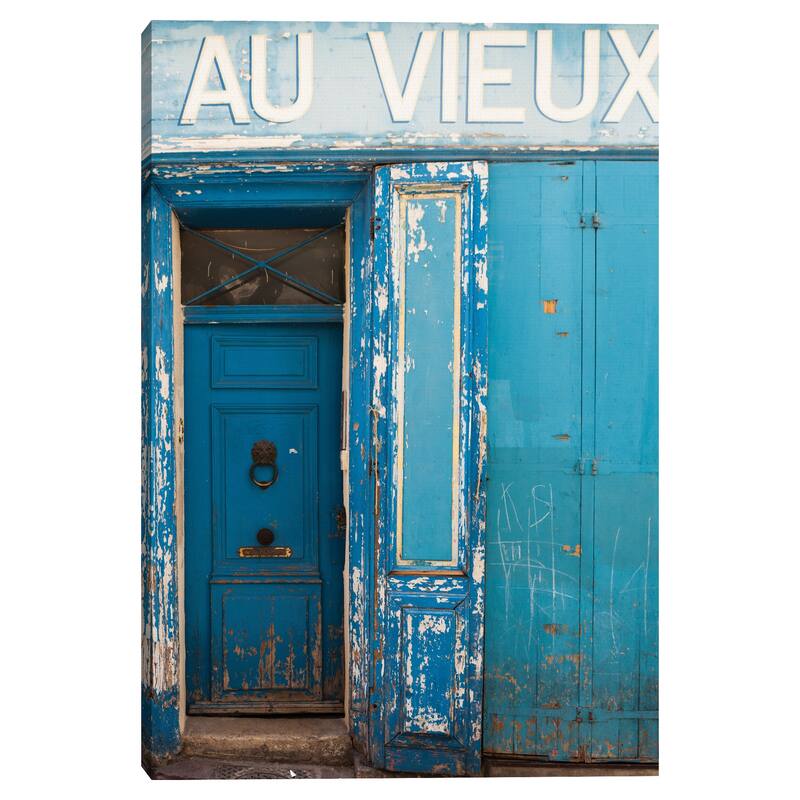 Blue Door Au Vieux by Sossi Madzounian Canvas Art Print
