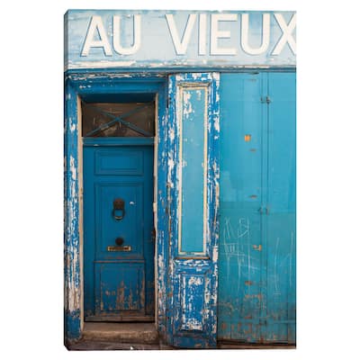 Blue Door Au Vieux by Sossi Madzounian Canvas Art Print