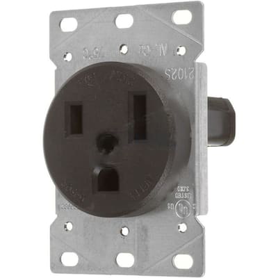 50 Amp Round Black Electrical Receptacle Plastic-Aluminum American Imaginations