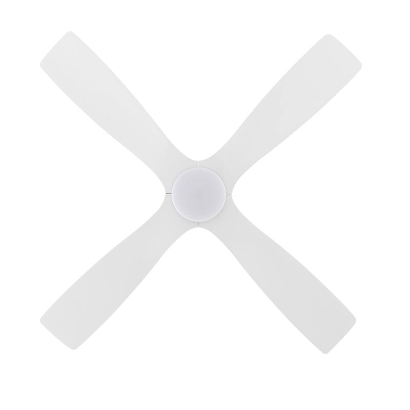 WINGBO 54" DC Flush Mount Ceiling Fan with Light and Remote