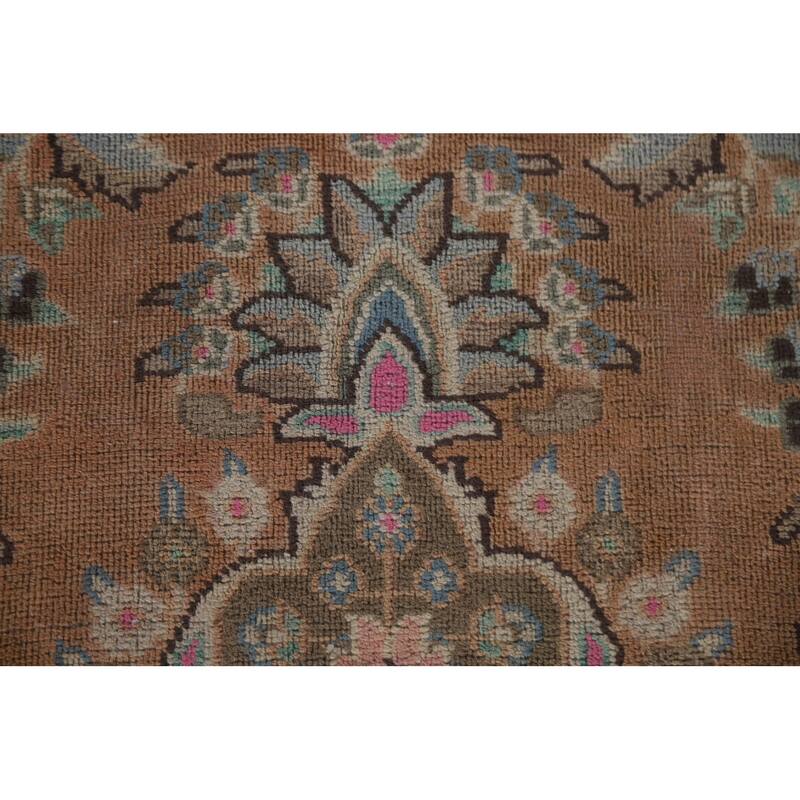 Hand Knotted Oriental 100% Wool Carpet Traditional Floral Oranges & Rust Mashad Area Rug - 12' 5'' X 9' 9''