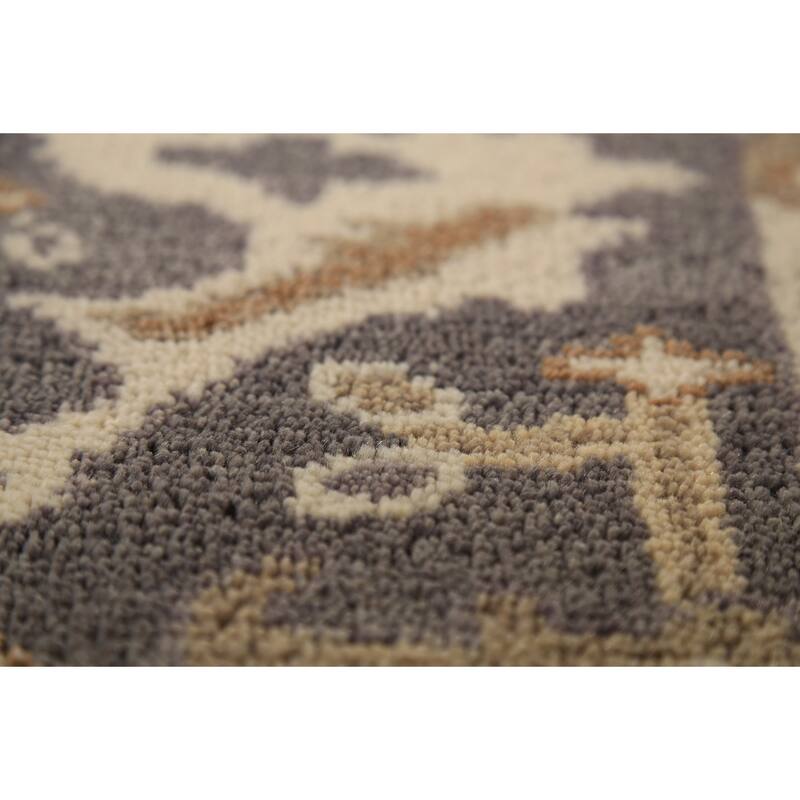 Oushak Indian Runner Rug Hand-Knotted Wool Carpet - 2'7" x 9'9"