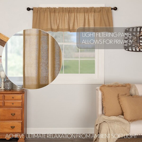 Farmhouse Kitchen Curtains VHC Cotton Burlap Valance Rod