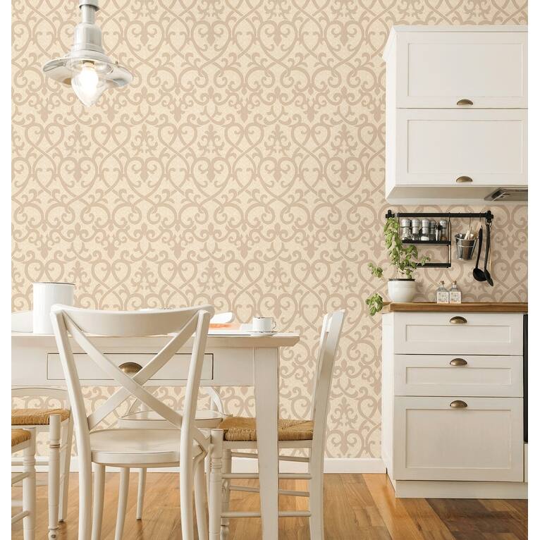 Brewster Lattice Blush Ardelle Wallpaper - 20.5in x 396in x 0.025in