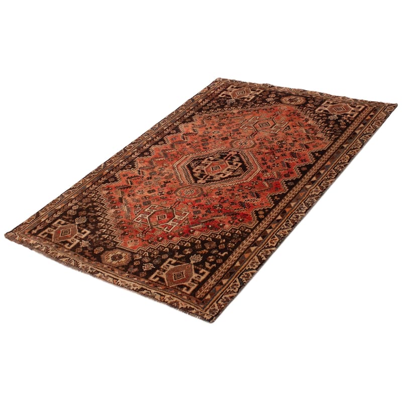 ECARPETGALLERY Hand-knotted Melis Vintage Red Wool Rug - 5'3 x 7'7