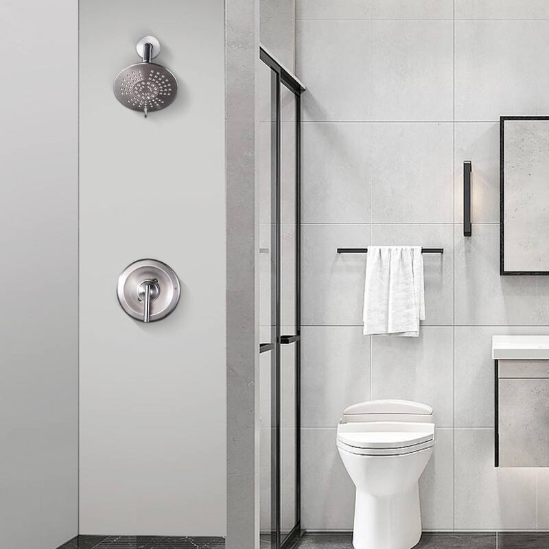 WOWOW 5-Patterns Wall Mount Shower Faucet with Valve
