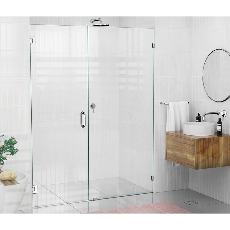 Glass Warehouse 78" x 62-5" Frameless Shower Door - Wall Hinge