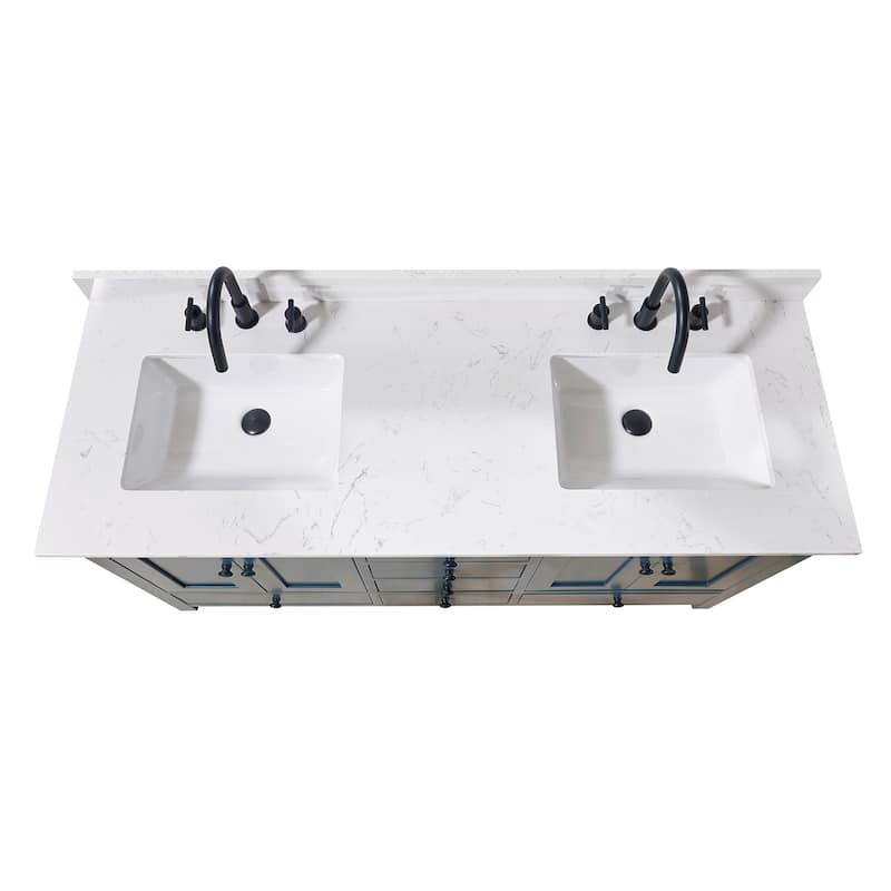 Altair Trento Bathroom Vanity Countertop in Aosta White Finish Without Vanity