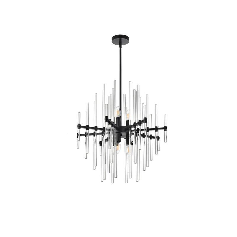 Samuel 23 inch crystal rod pendant in black