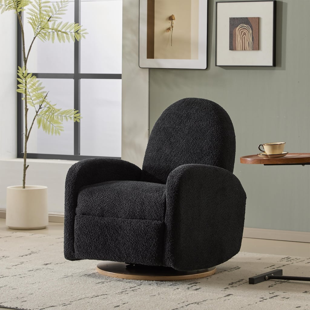 Roomfitters 360 Swivel Glider Recliner Chair, Modern Cozy Upholstered Accent Seating