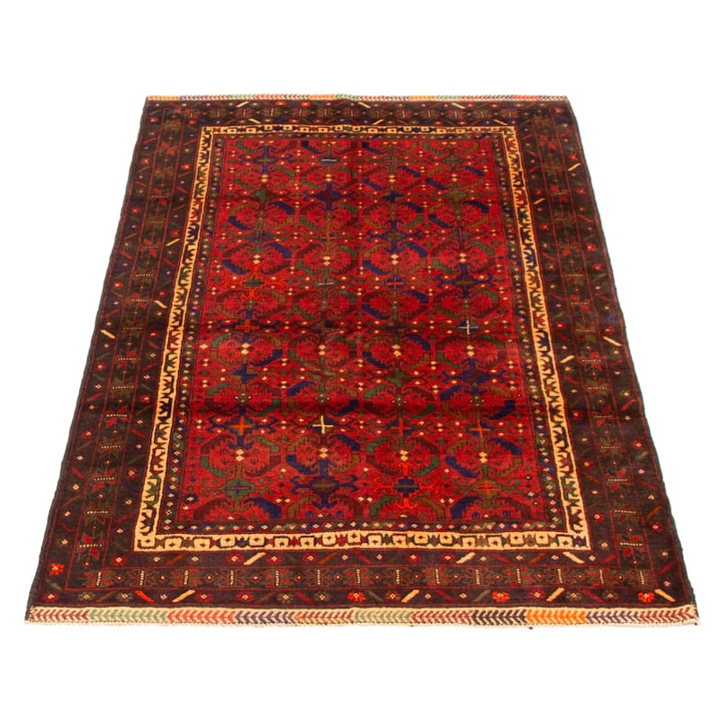 Teimani Red Rug 3'9" x 6'0" - 3'9 x 6'0