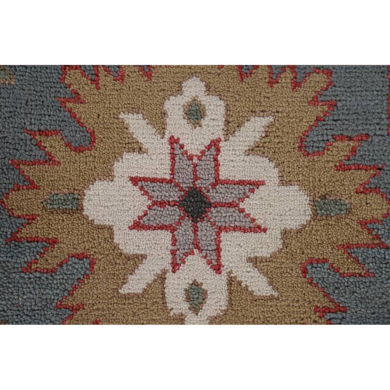 All-Over Floral Oushak Indian Area Rug Handmade Wool Carpet - 9'1"x 11'9"