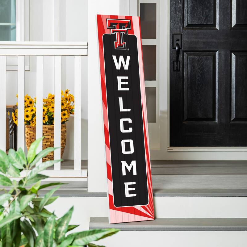 47" Porch Leaner Welcome Wall Sign, Texas Tech University - Black